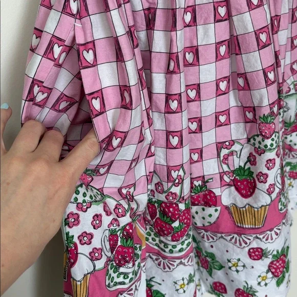 Hell Bunny Pink Gingham Strawberry Shortcake Dress size small - Picture 5 of 10